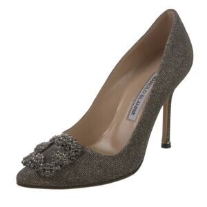 Manolo Blahnik Women's Hangisi Pumps Glitter Fabric